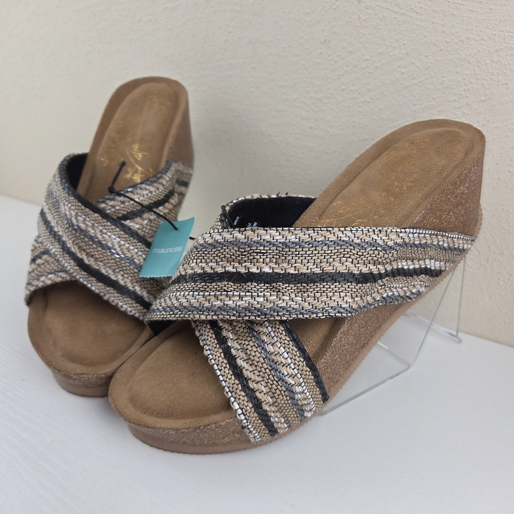 Maurices Criss Cross Woven Comfort Wedge Sandals Women's Size 8 M New With Tags‎